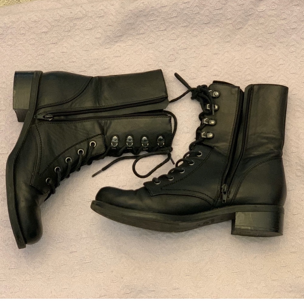 G by Guess Black Combat Boots